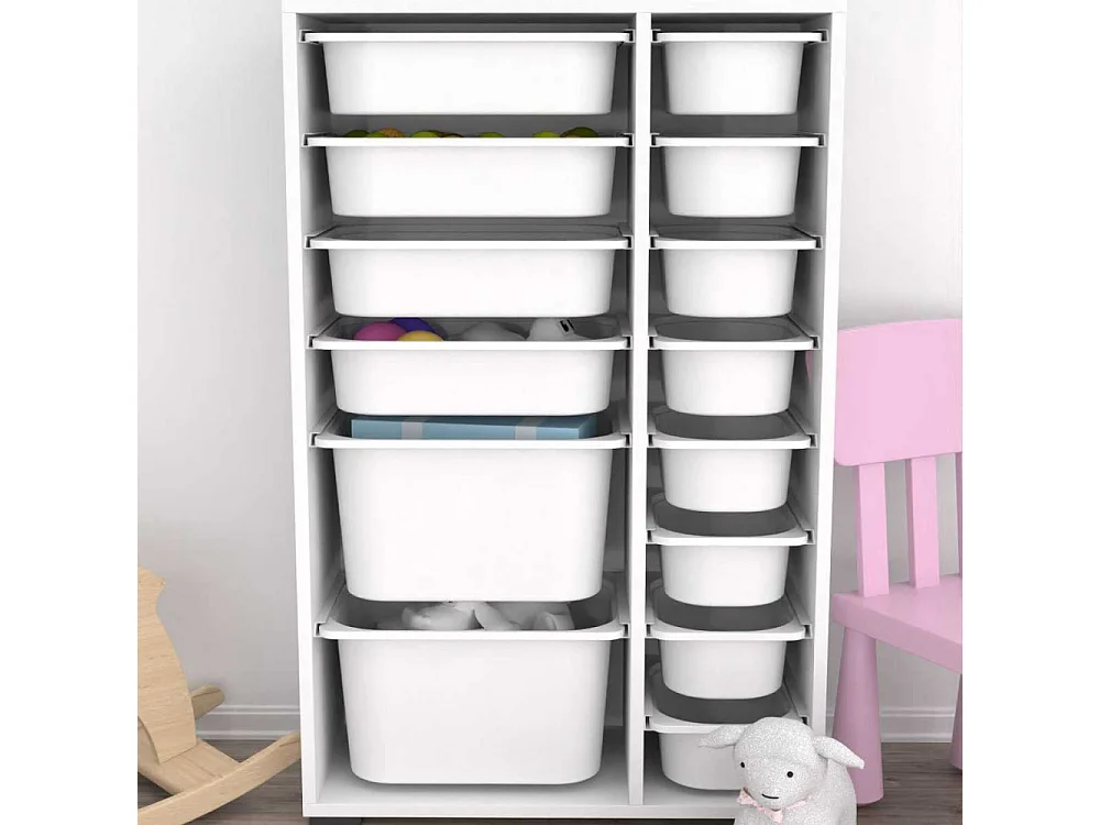 Meuble de rangement 14 tiroirs Rine Blanc