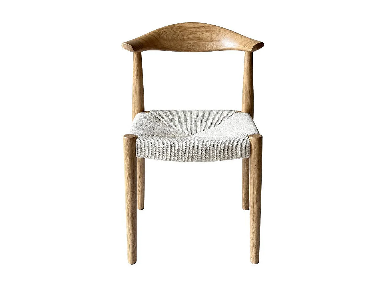 Chaise en bois de chêne et en corde Aline (lot de 2)