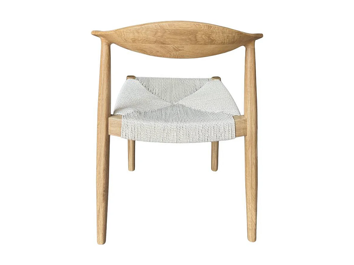 Chaise en bois de chêne et en corde Aline (lot de 2)