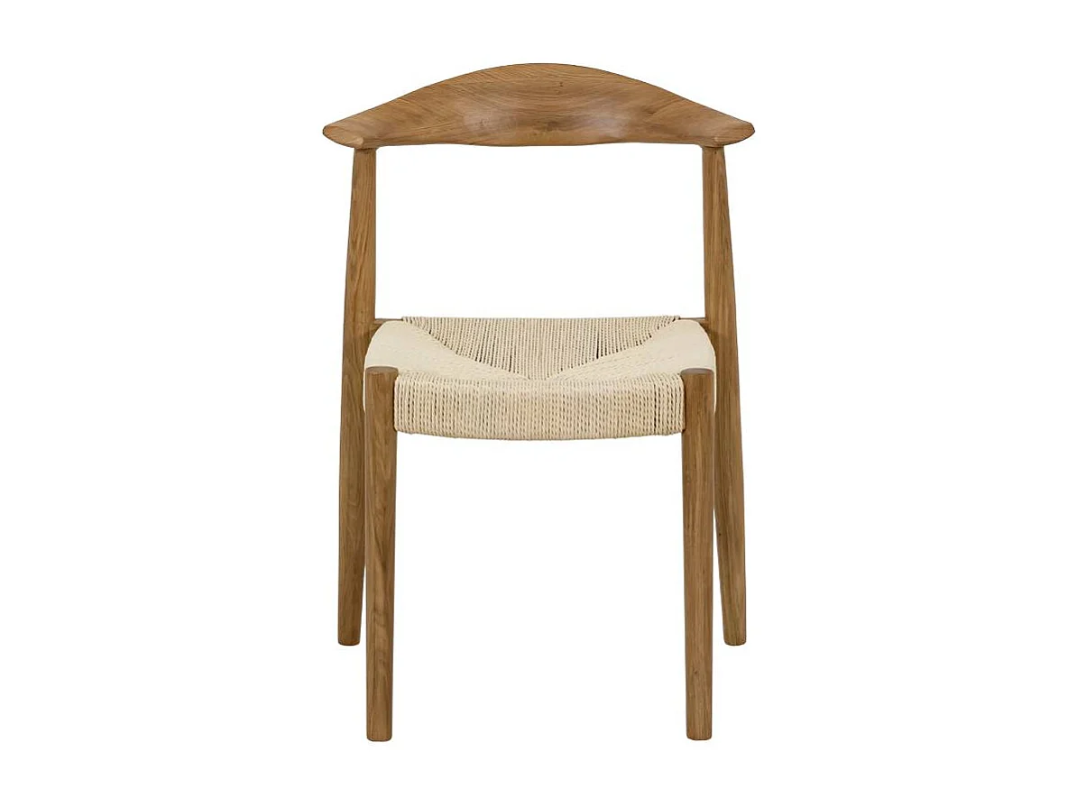 Chaise en bois de chêne et en corde Aline (lot de 2)