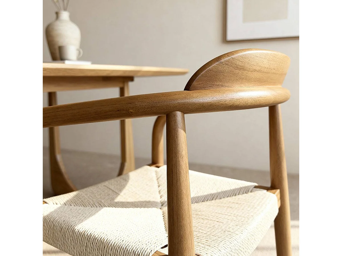 Chaise en bois de hêtre et en corde Galen (lot de 2)