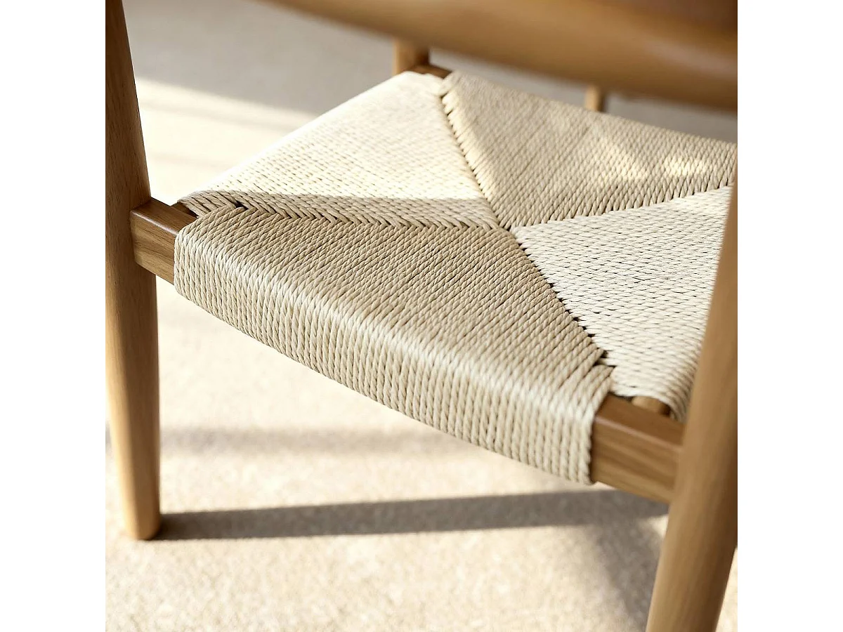 Chaise en bois de hêtre et en corde Galen (lot de 2)