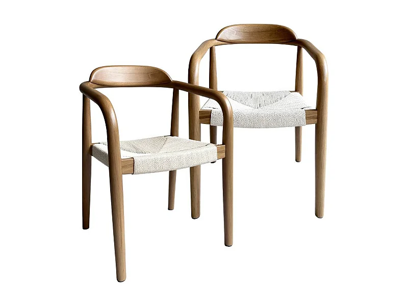 Chaise en bois de hêtre et en corde Galen (lot de 2)