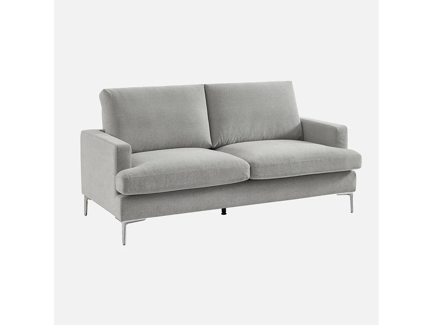 Canapé 3 places en tissu gris clair L 173 x P 90 x H 89cm - Hans