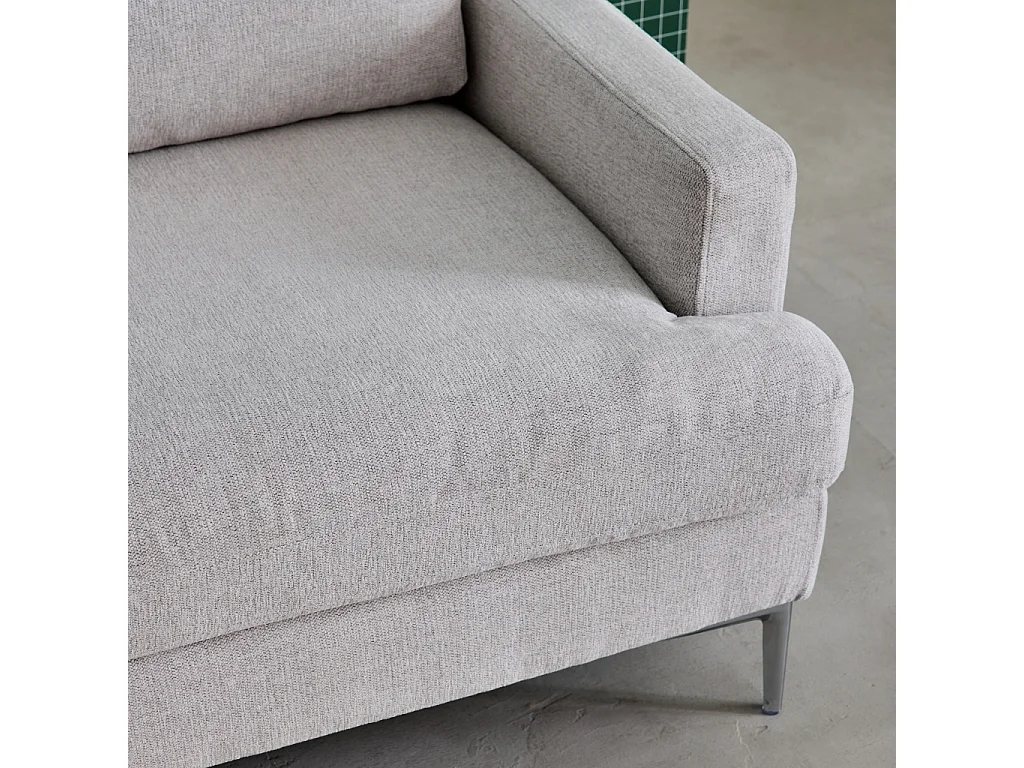 Sofá en tela simple de 3 plazas blanco roto