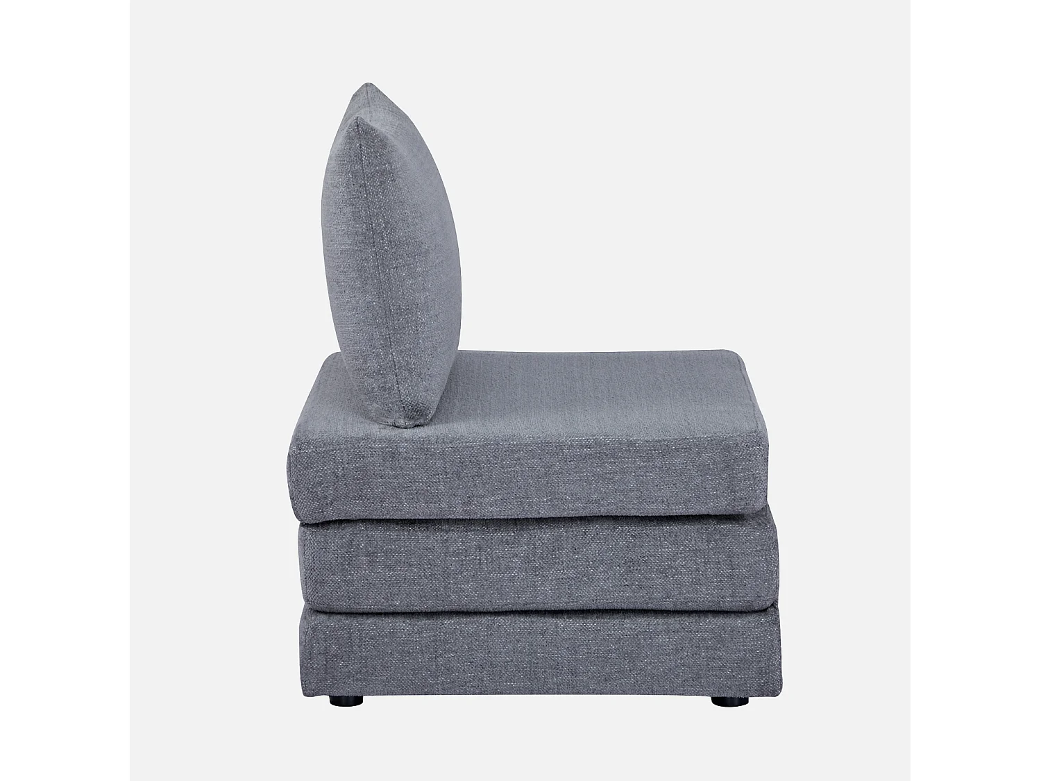 Poltrona letto matrimoniale in tessuto chenille, 1 posto, grigio