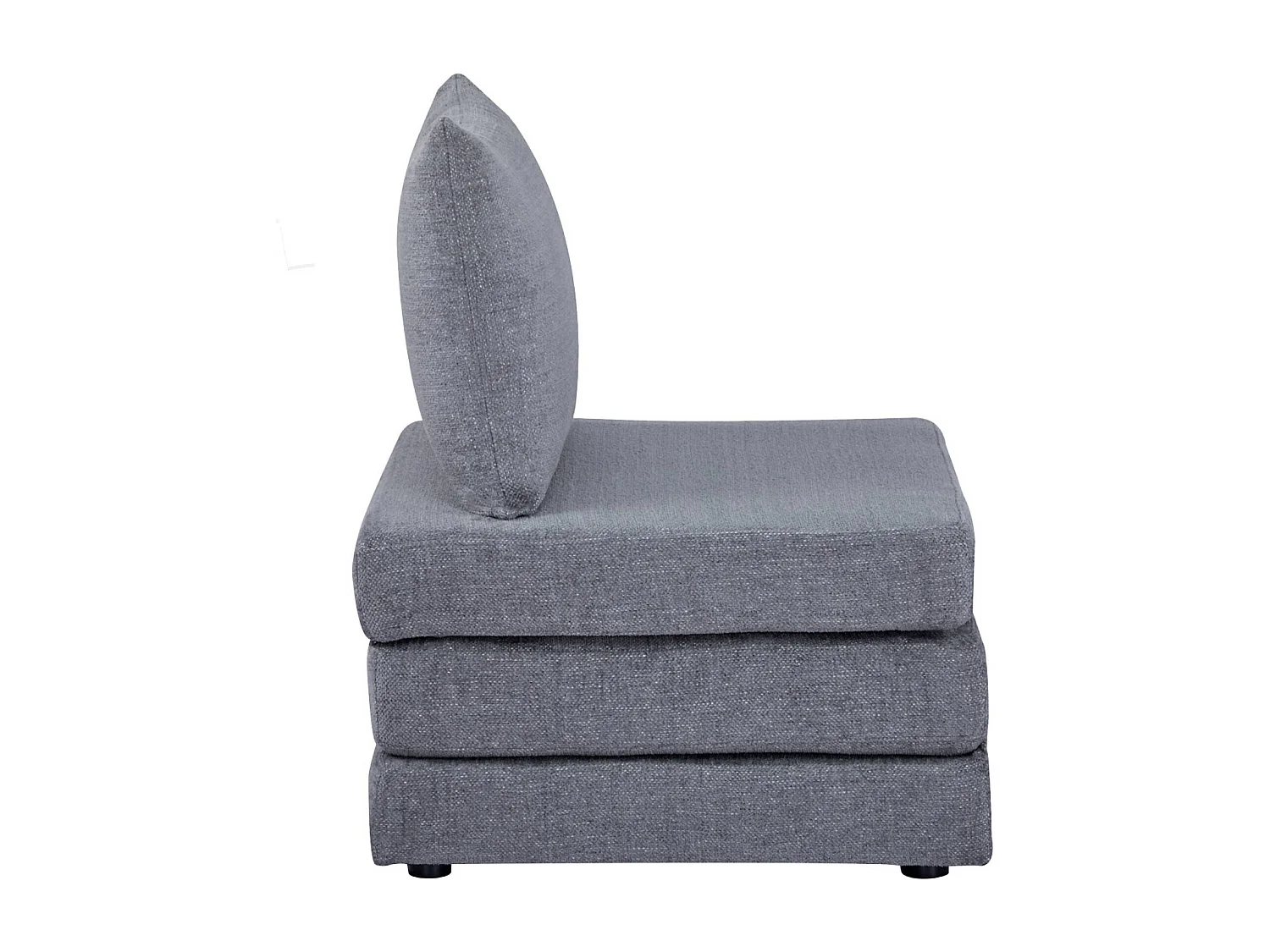 Poltrona letto matrimoniale in tessuto chenille, 1 posto, grigio