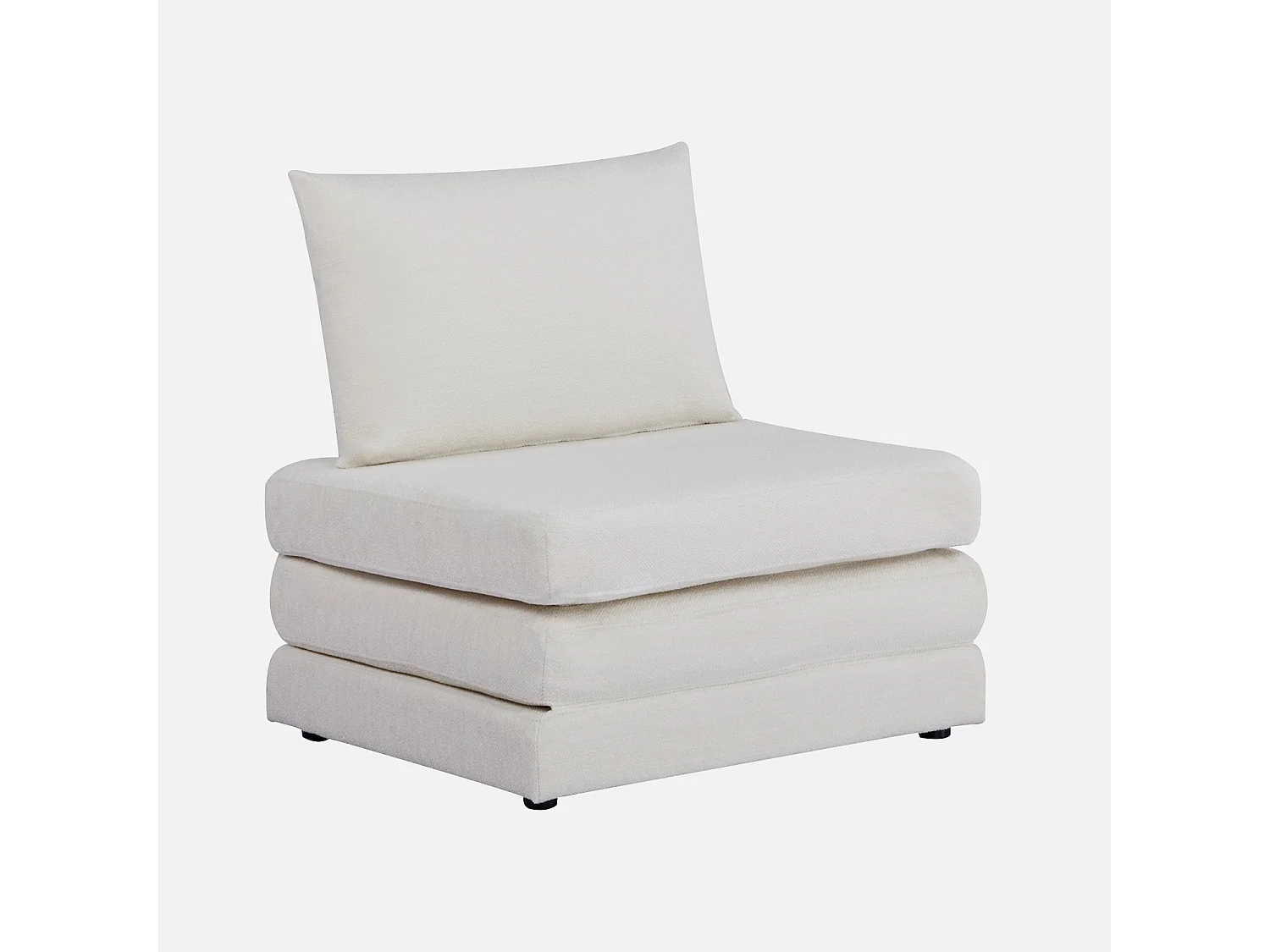 Chauffeuse matelas convertible blanc cassé tissu chenille 1 place Fold