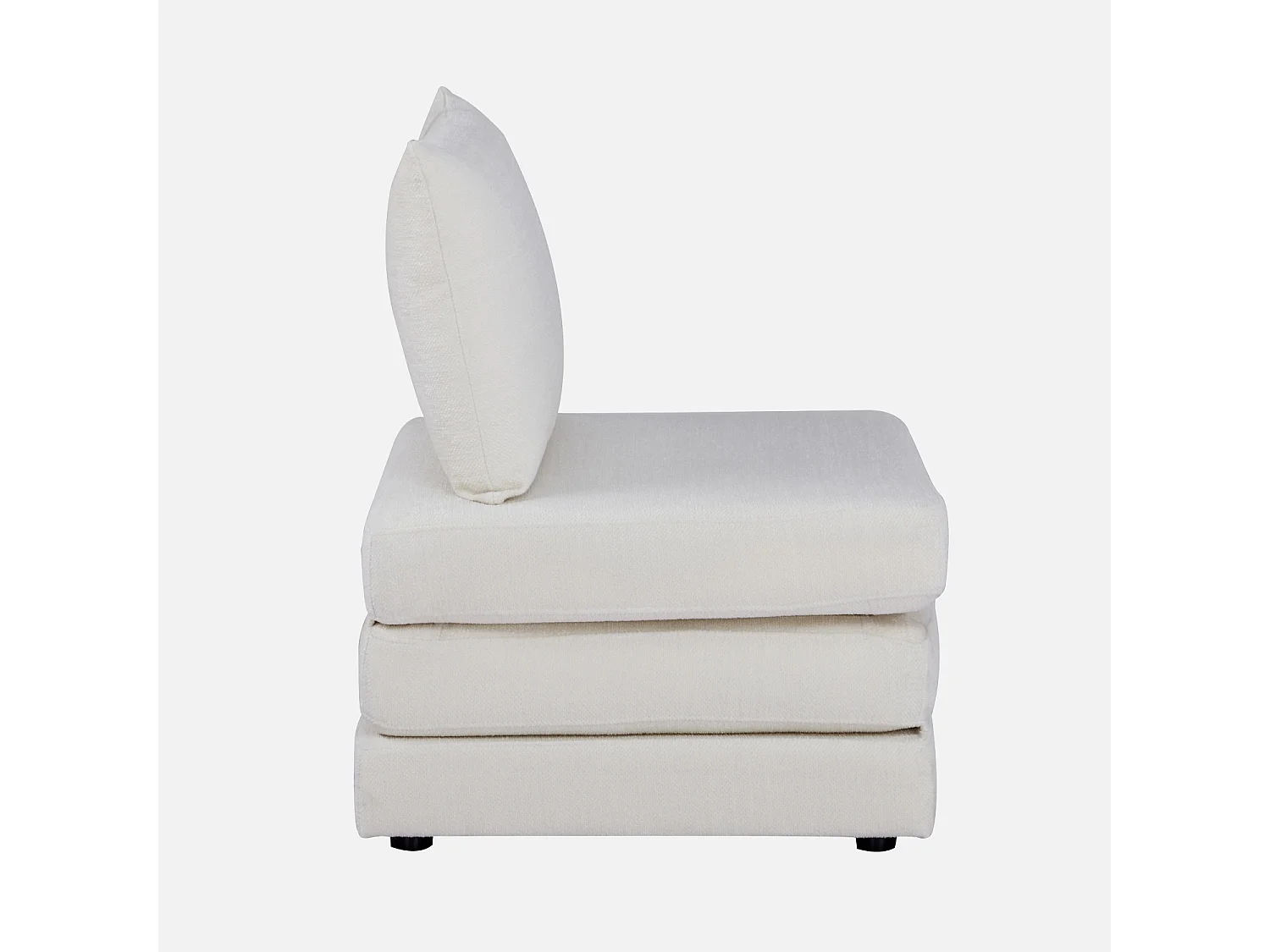 Chauffeuse matelas convertible blanc cassé tissu chenille 1 place Fold