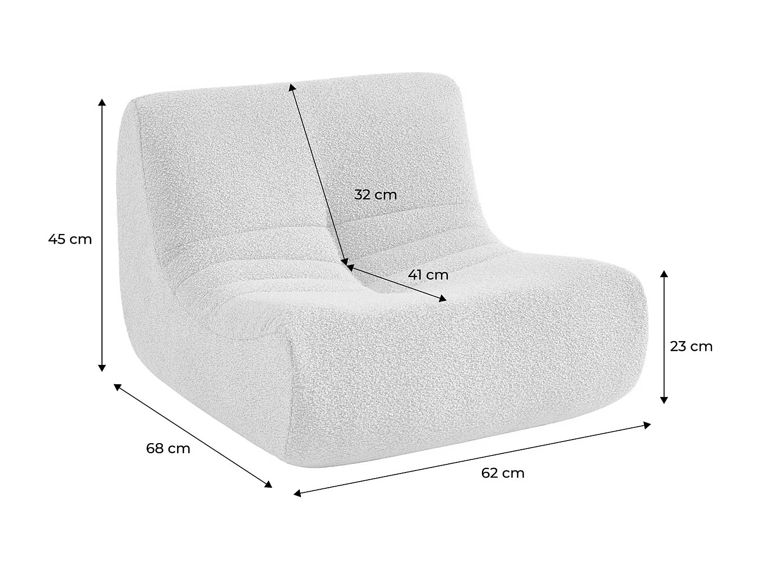 Fauteuil chauffeuse enfant bouclette texturée 1 place kaki - Sokol Kids