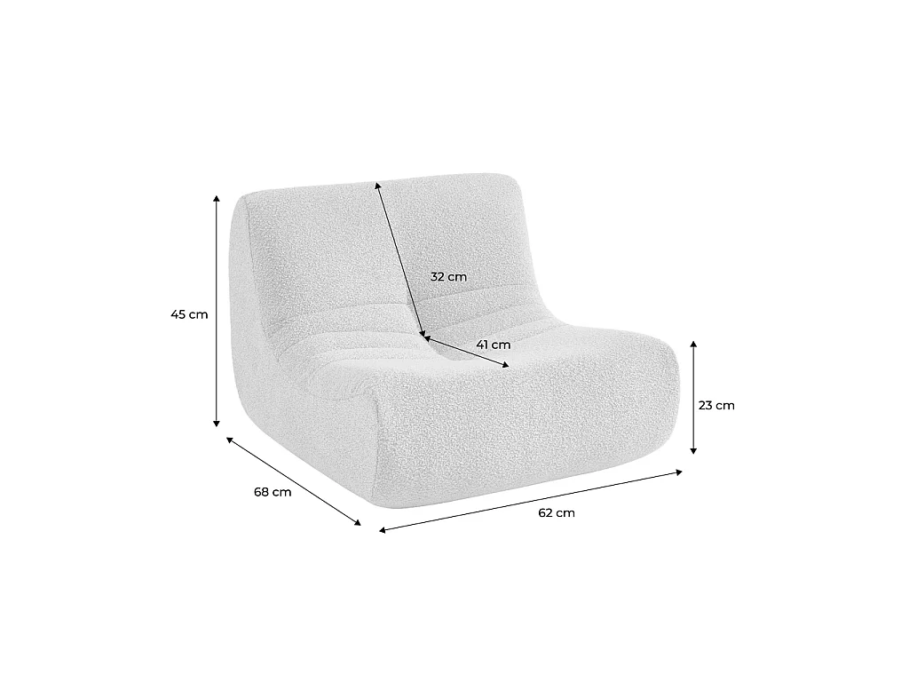 Poltroncina per bambini in tessuto bouclé testurizzato, 1 posto, verde