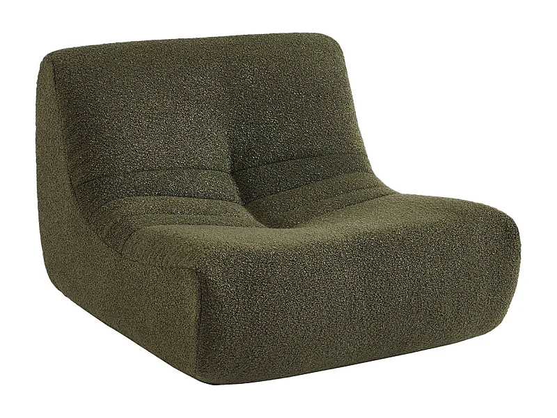Fauteuil chauffeuse enfant bouclette texturée 1 place kaki - Sokol Kids