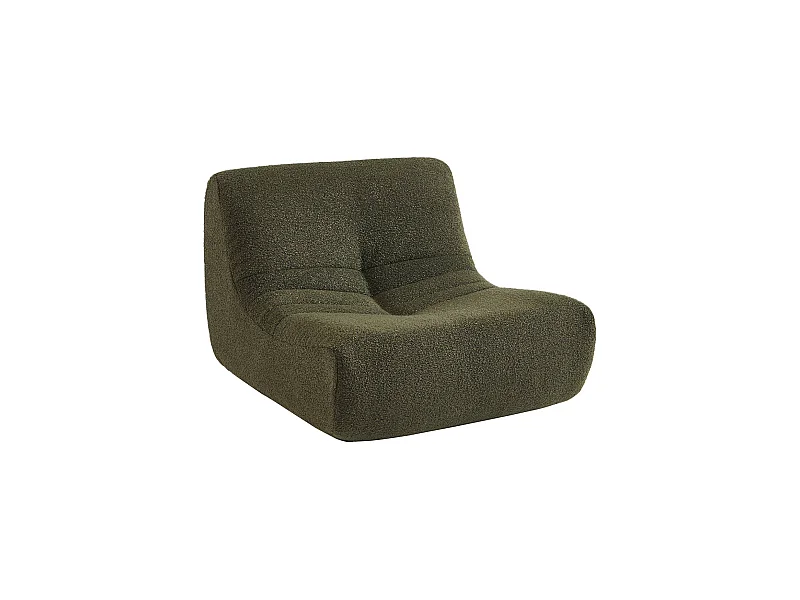 Fauteuil chauffeuse enfant bouclette texturée 1 place kaki - Sokol Kids