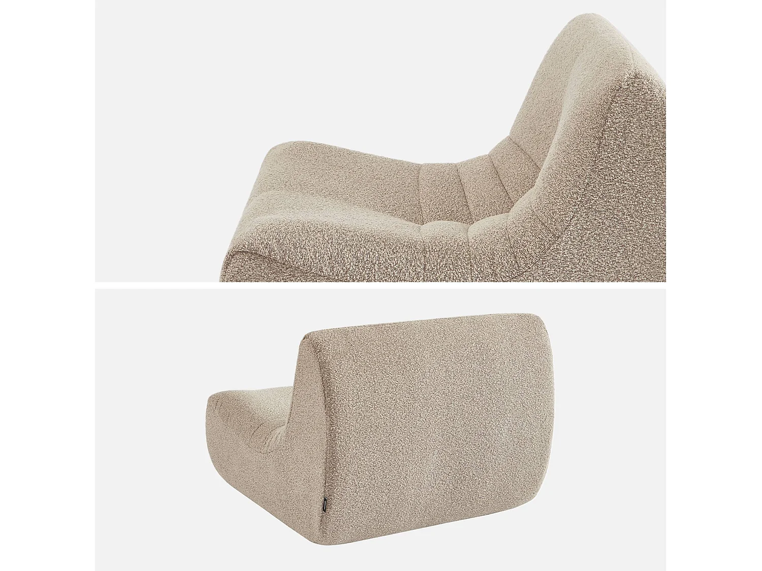 Fauteuil chauffeuse enfant bouclette texturée 1 place beige - Sokol Kids