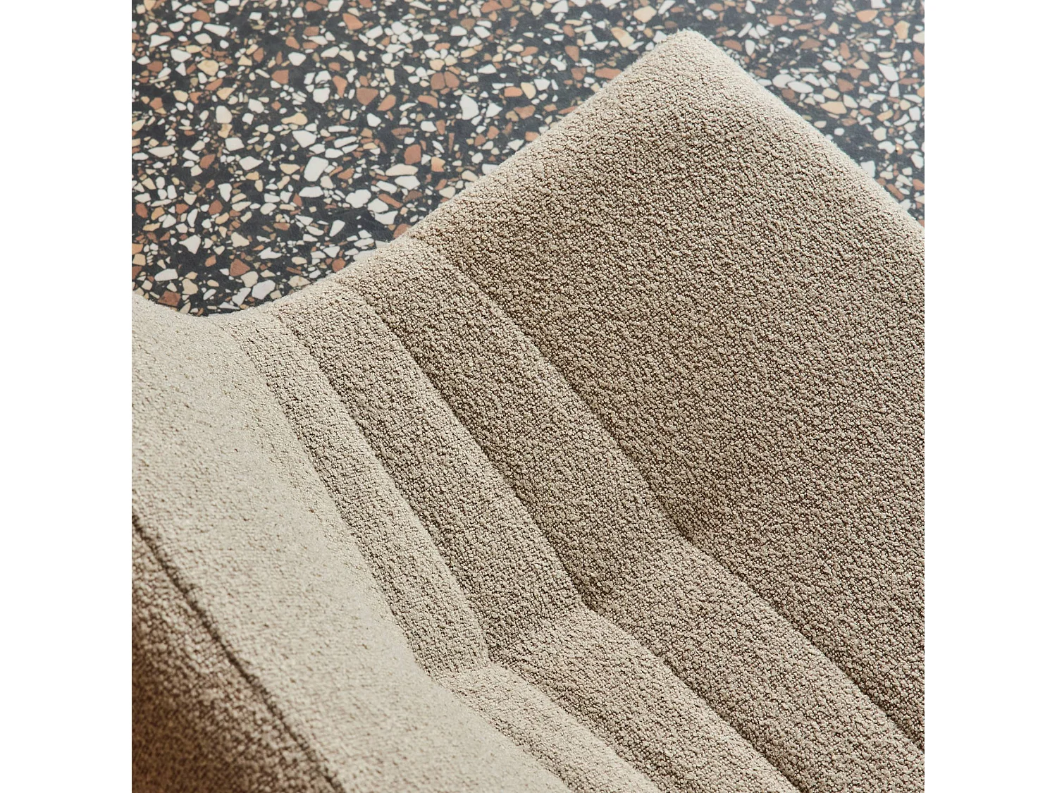 Fauteuil chauffeuse enfant bouclette texturée 1 place beige - Sokol Kids