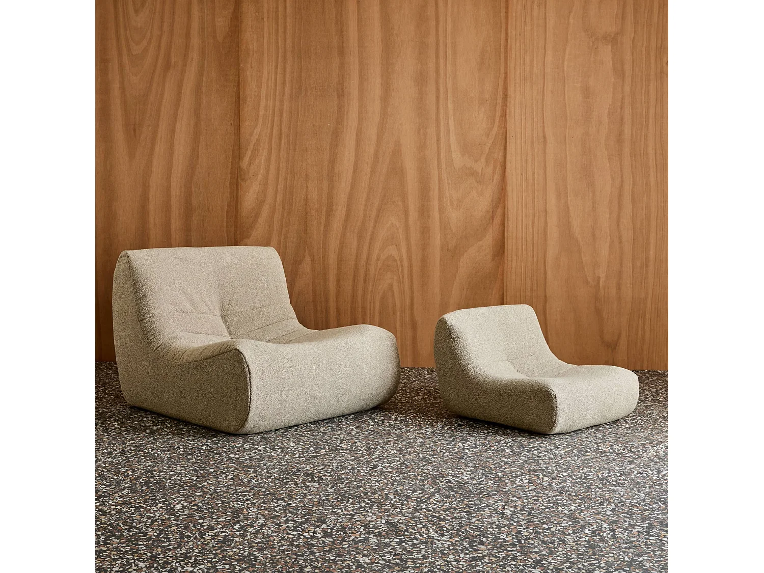 Fauteuil chauffeuse enfant bouclette texturée 1 place beige - Sokol Kids