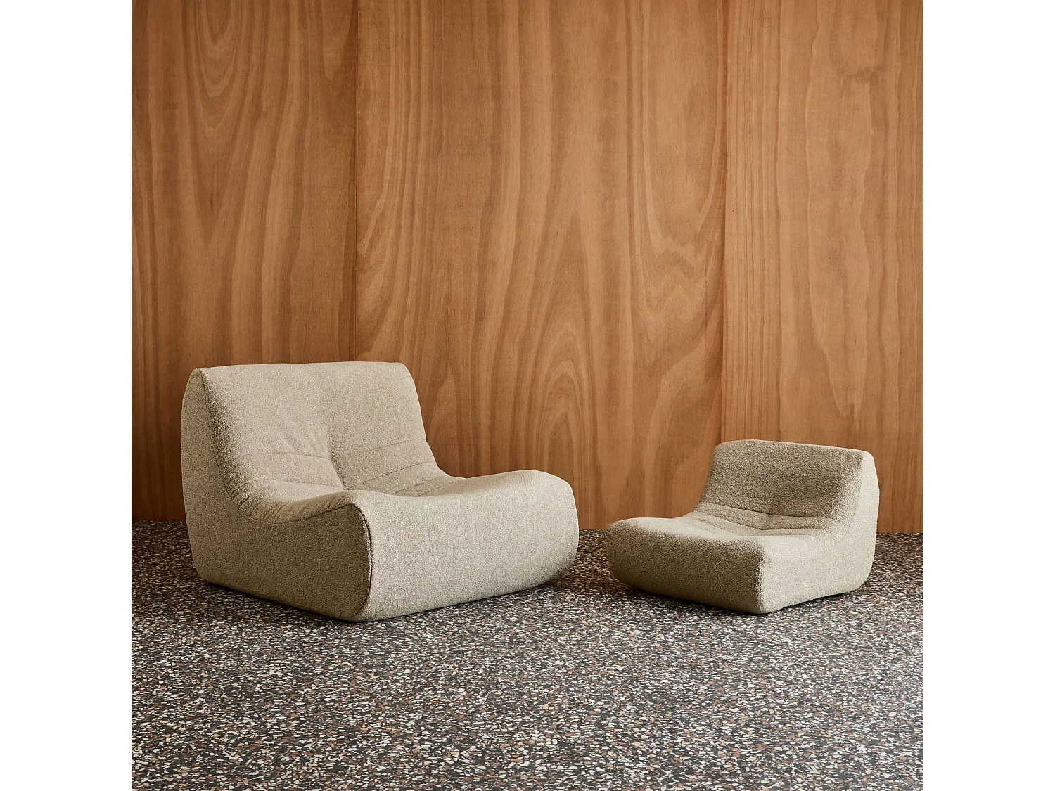 Fauteuil chauffeuse enfant bouclette texturée 1 place beige - Sokol Kids