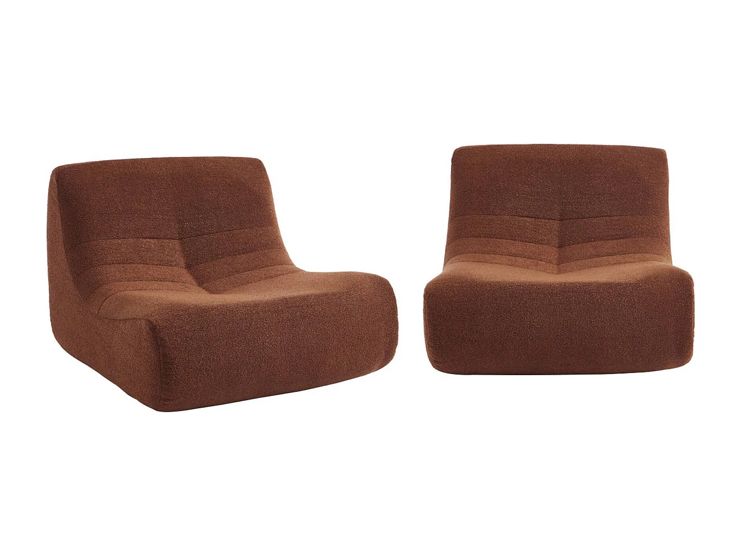 Sofá modular en borreguito texturizado, 2 plazas terracotta