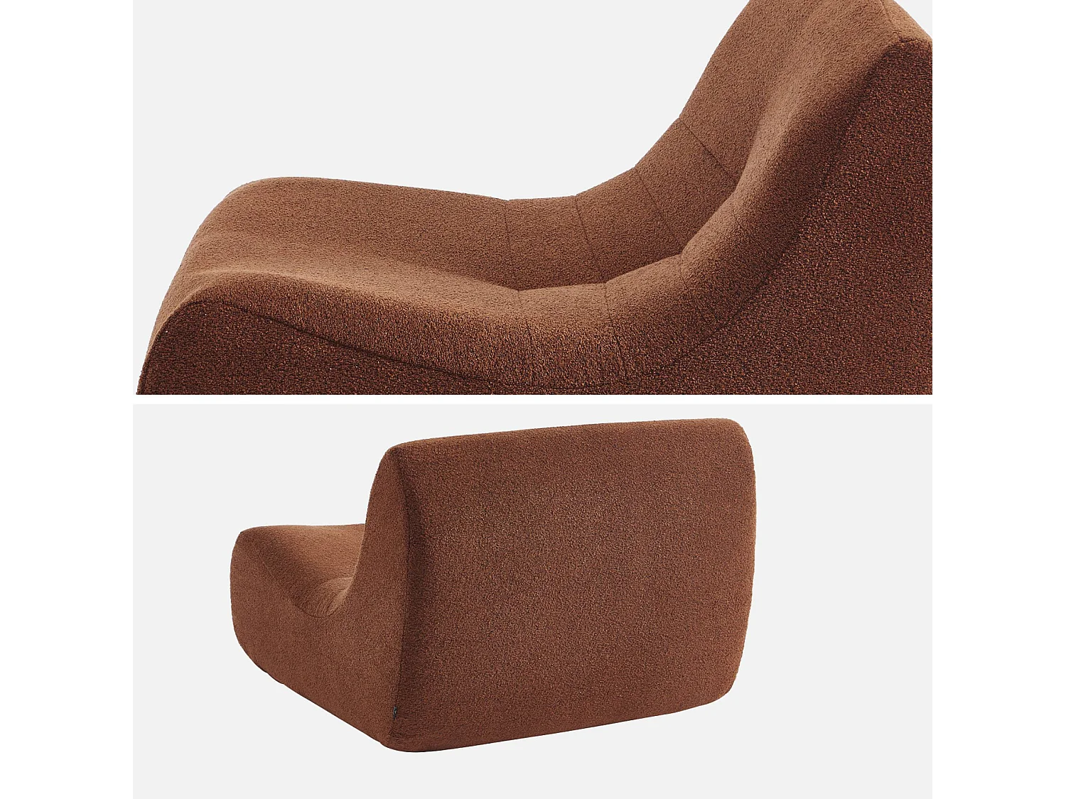 Sofá modular en borreguito texturizado, 2 plazas terracotta