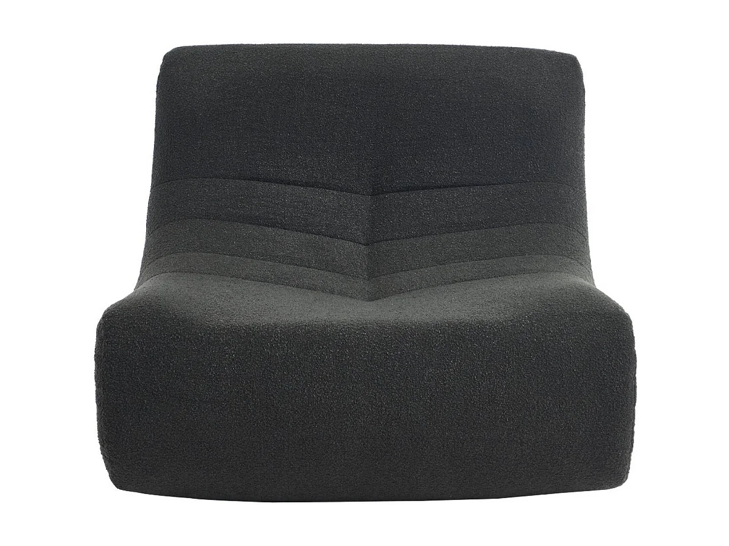 Lot de 3 fauteuils chauffeuses en bouclette texturée noir style contemporain 1 place