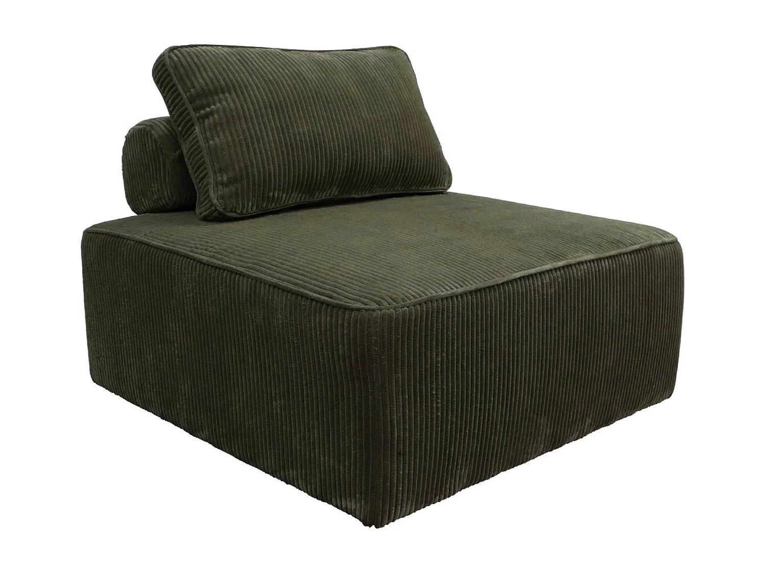 Módulo para sofá modular de pana, 1 plaza verde oscuro