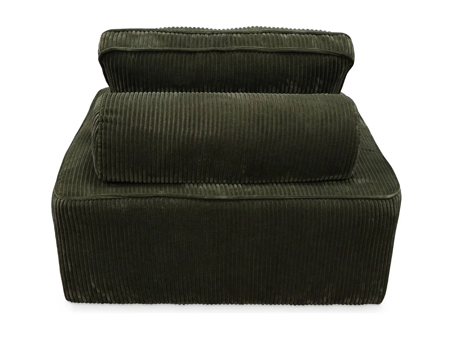 Sofá modular de pana, 2 plazas verde oscuro