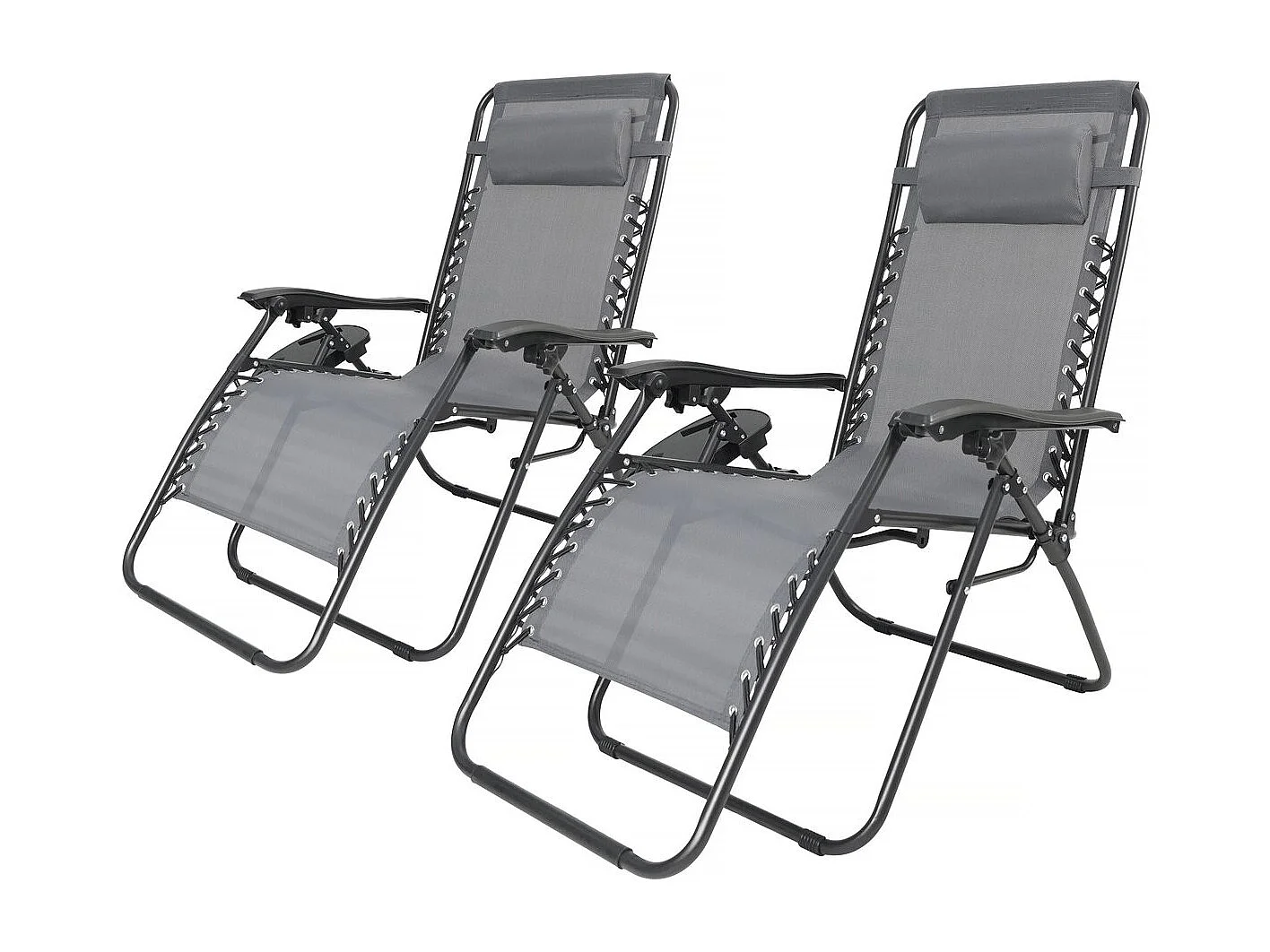 Set di 2 sedie da giardino reclinabili a gravità zero "Sintra" - Grigio