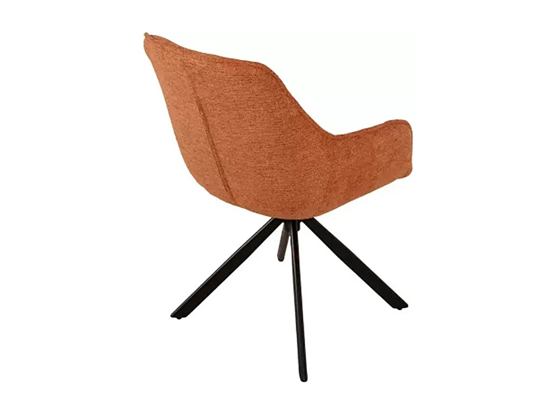 Chaise pivotante 360° terracotta pieds métal