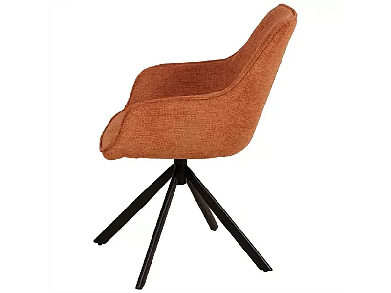 Chaise pivotante 360° terracotta pieds métal