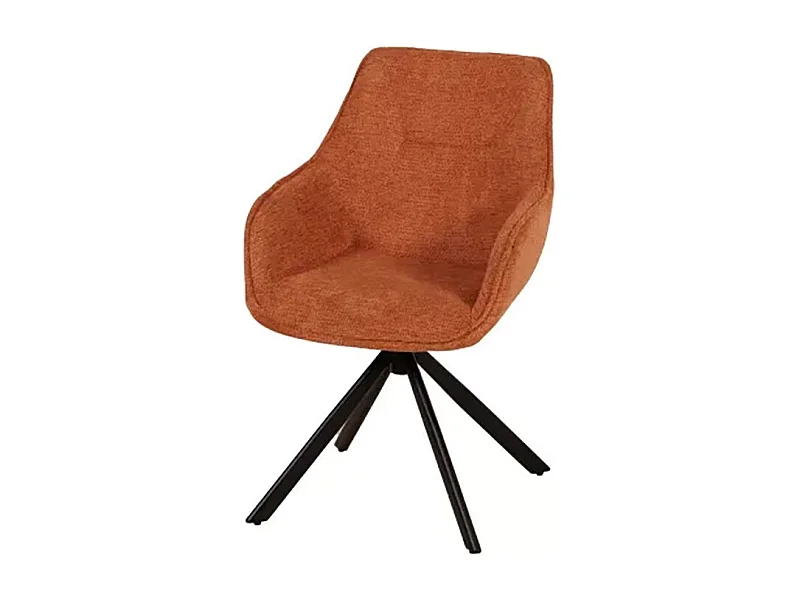 Chaise pivotante 360° terracotta pieds métal