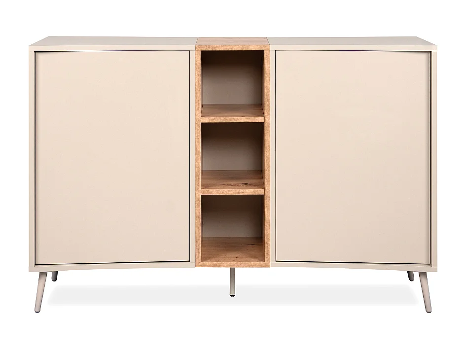 Buffet 2 portes décor sable et chêne L135 cm MYR