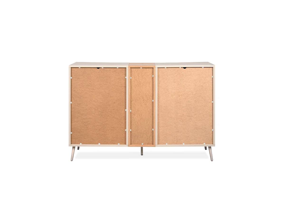 Buffet 2 portes décor sable et chêne L135 cm MYR