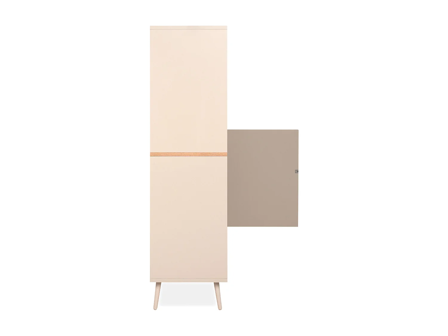 Buffet haut 2 portes 6 niches sable/effet bois Sinop