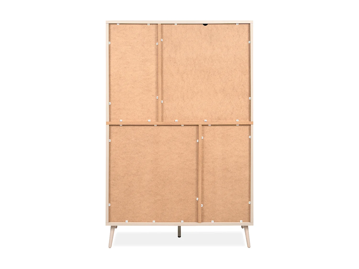 Buffet haut 2 portes 6 niches sable/effet bois Sinop