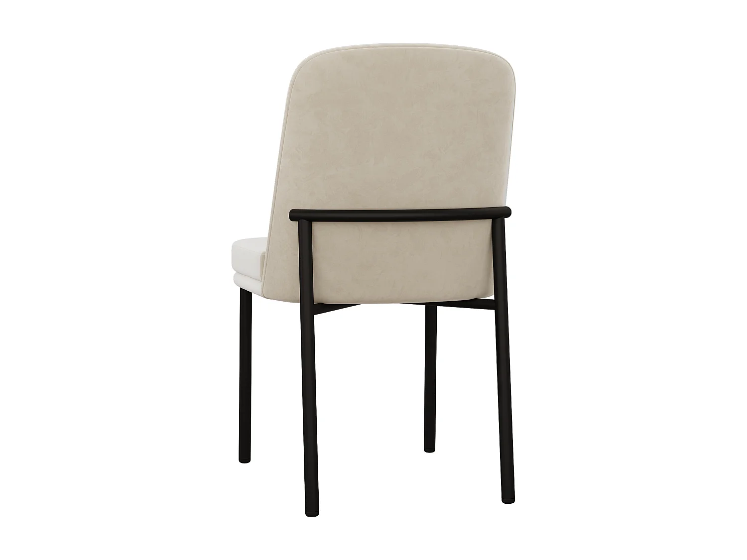 Lot de 6 chaises de salle à manger rembourrées en velours avec cadre métallique noir - velours beige