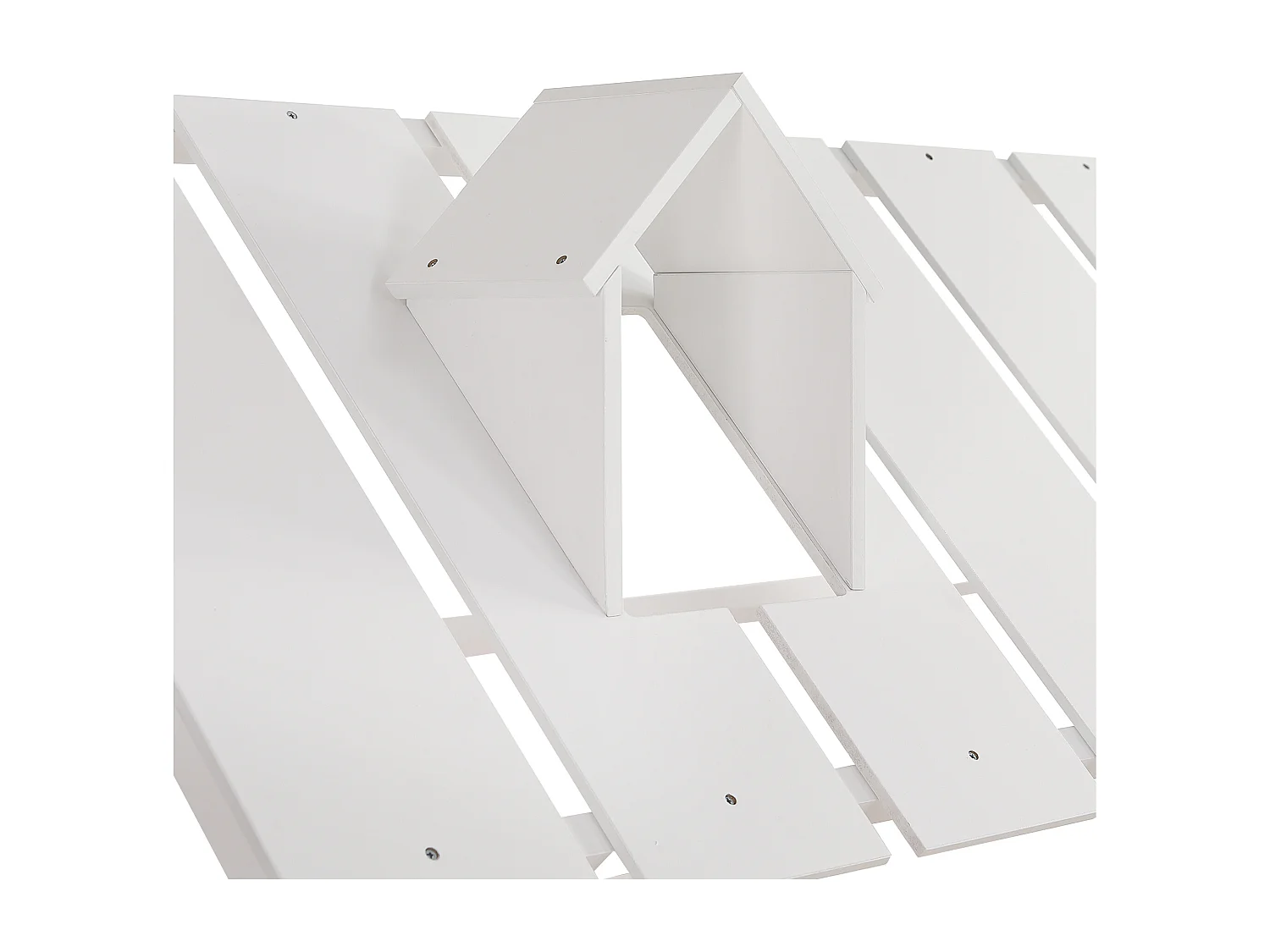 Lit gigogne 120x200 cm lit cabane avec sommier à lattes - en bois - blanc - sans matelas