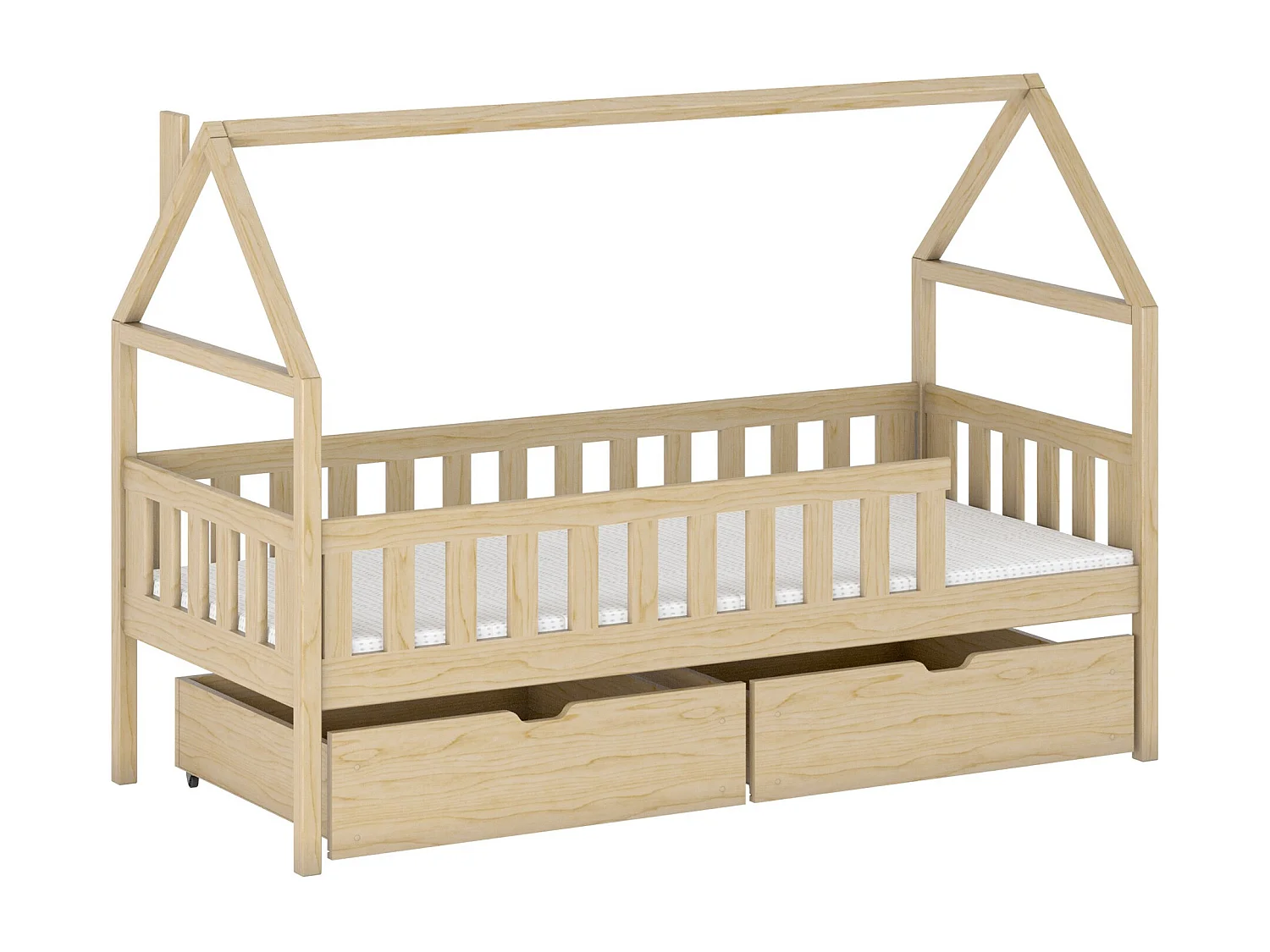 Lit Vista 116, Unique, Brun clair, 90x200, Bois, Disponible, 96x208x138cm