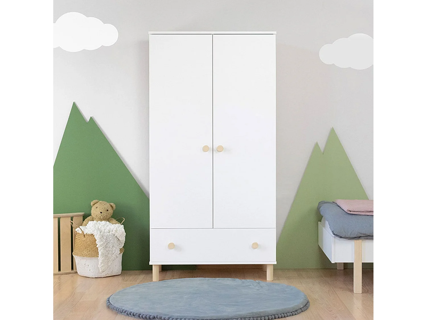 Armoire enfant avec tiroir COMBO blanc