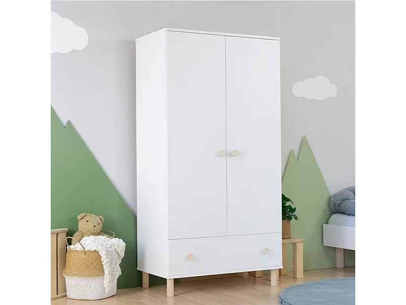Armoire enfant avec tiroir COMBO blanc