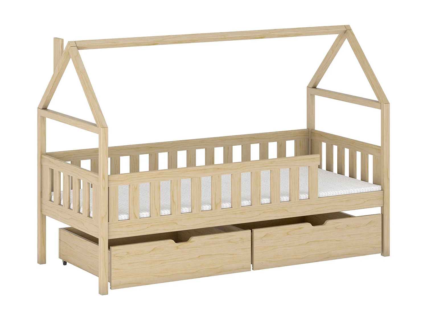 Lit Vista 116, Unique, Brun clair, 80x200, Bois, Disponible, 86x208x133cm