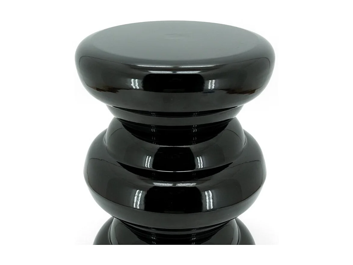 Bout de canapé rond en métal noir laqué Ø32×42 cm
