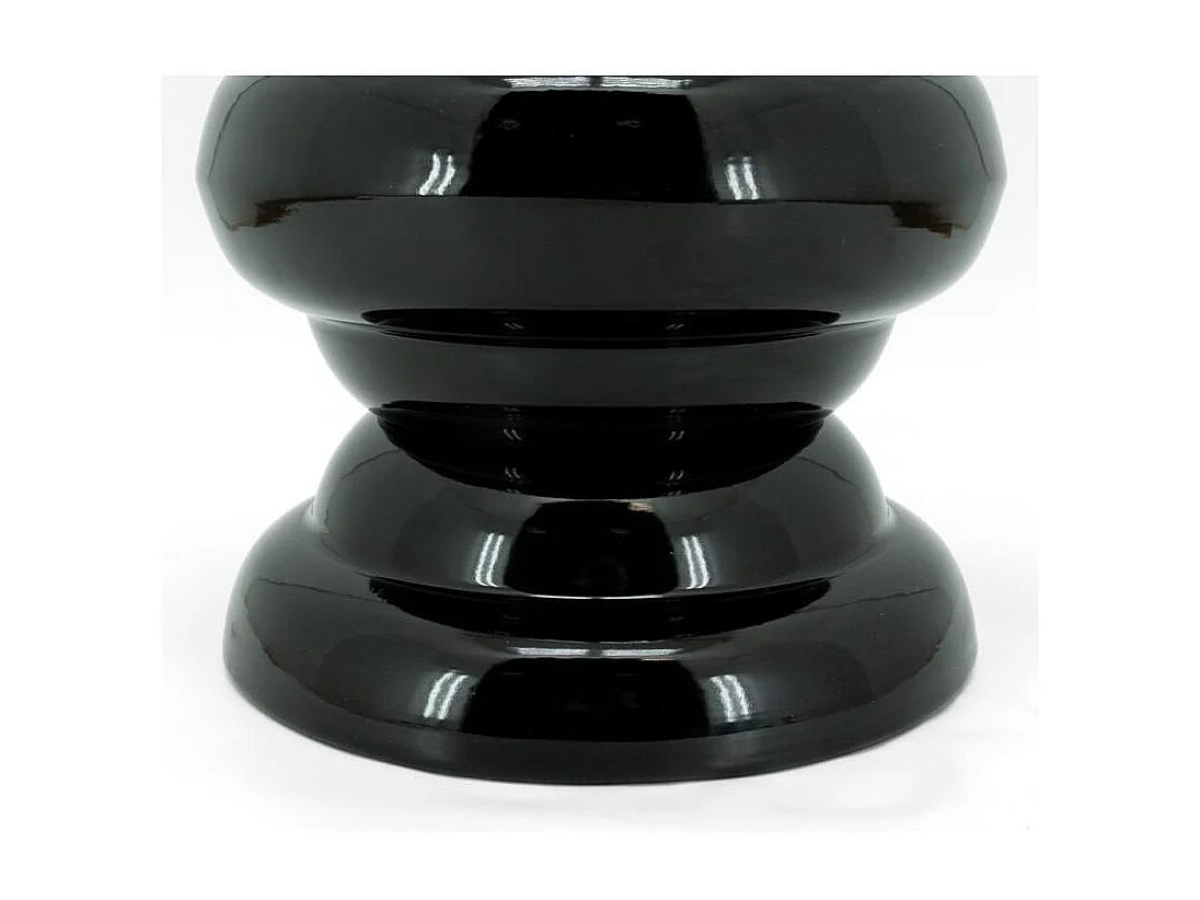 Bout de canapé rond en métal noir laqué Ø32×42 cm