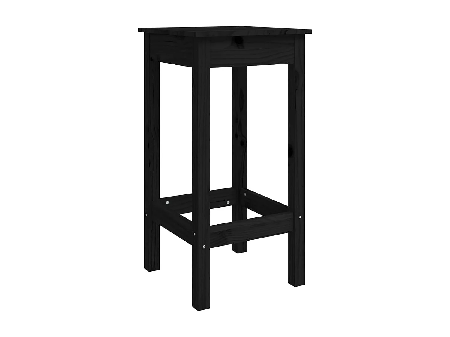 Ølva  Chaises de bar lot de 2 noir 40x40x78 cm bois de pin solide