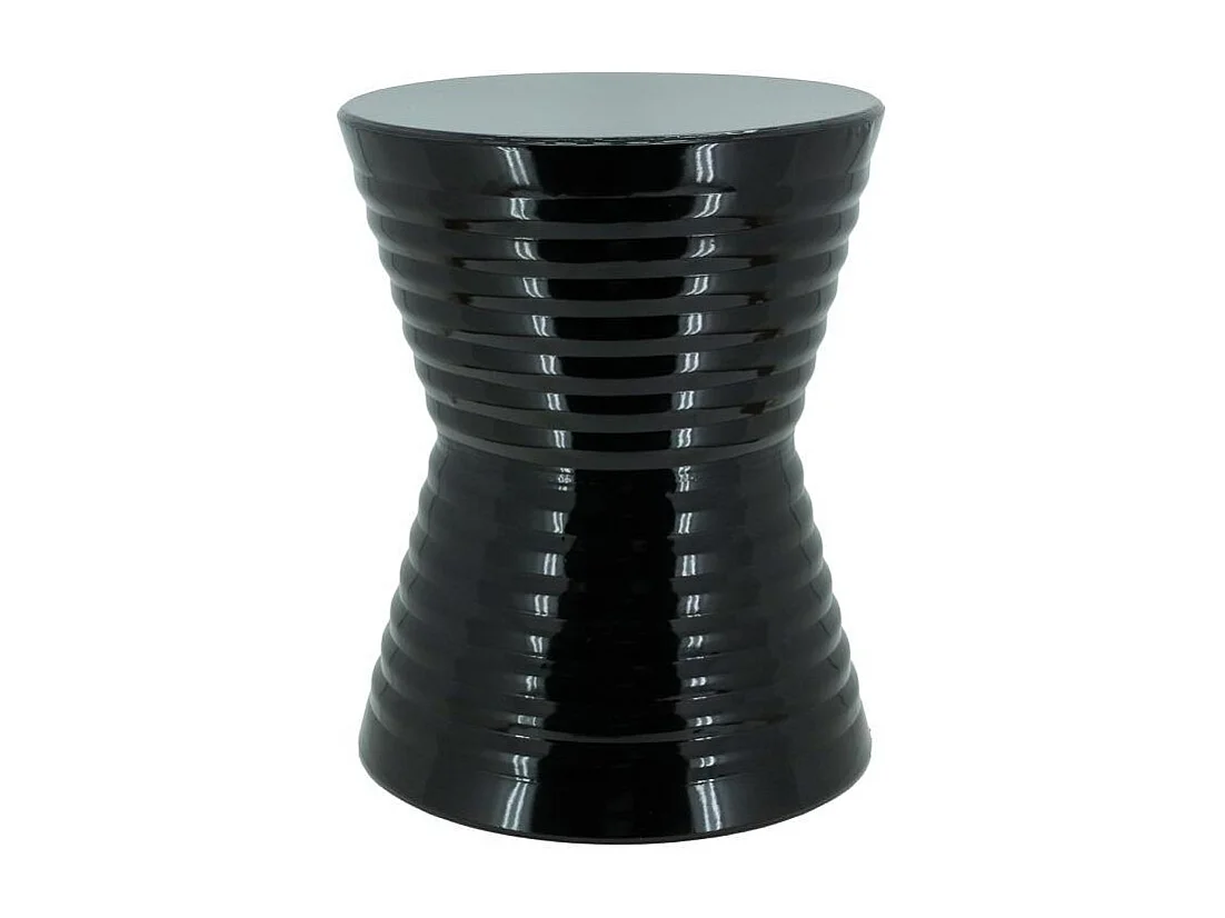 Bout de canapé rond en métal noir laqué Ø36×45 cm