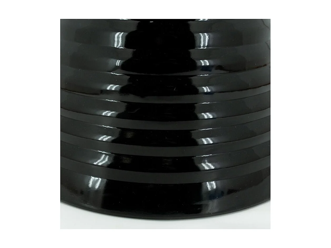 Bout de canapé rond en métal noir laqué Ø36×45 cm
