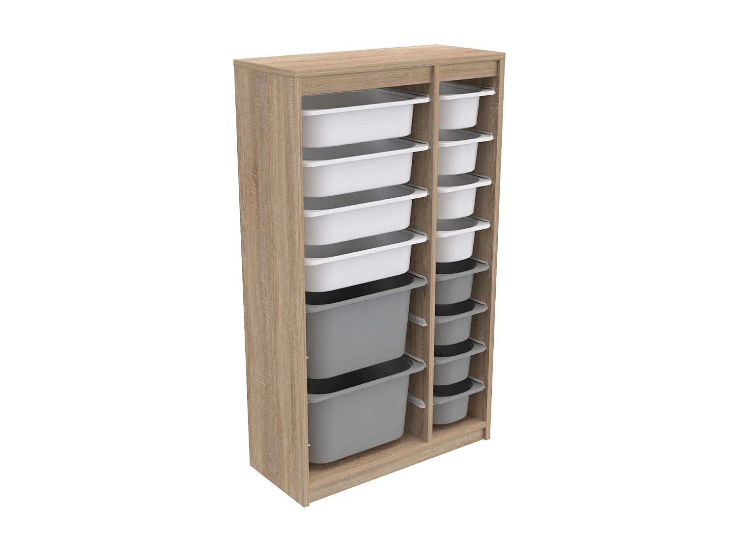 Meuble de rangement 14 tiroirs Montana Sonomo, blanc et bleu