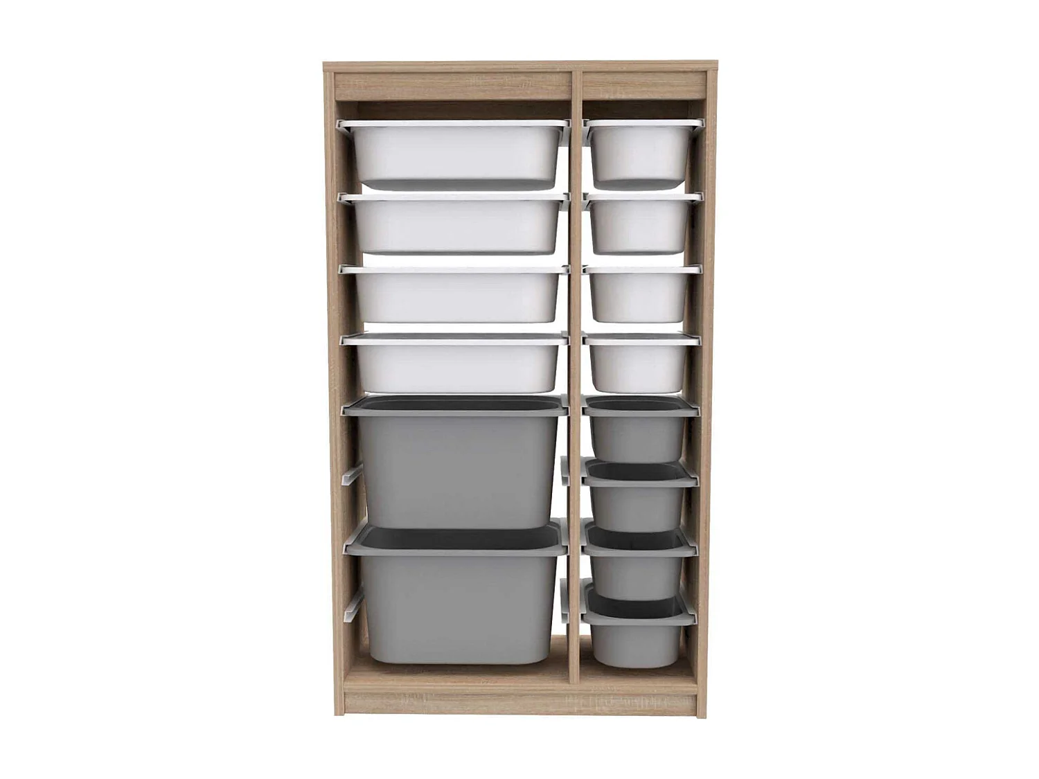 Meuble de rangement 14 tiroirs Montana Sonomo, blanc et bleu