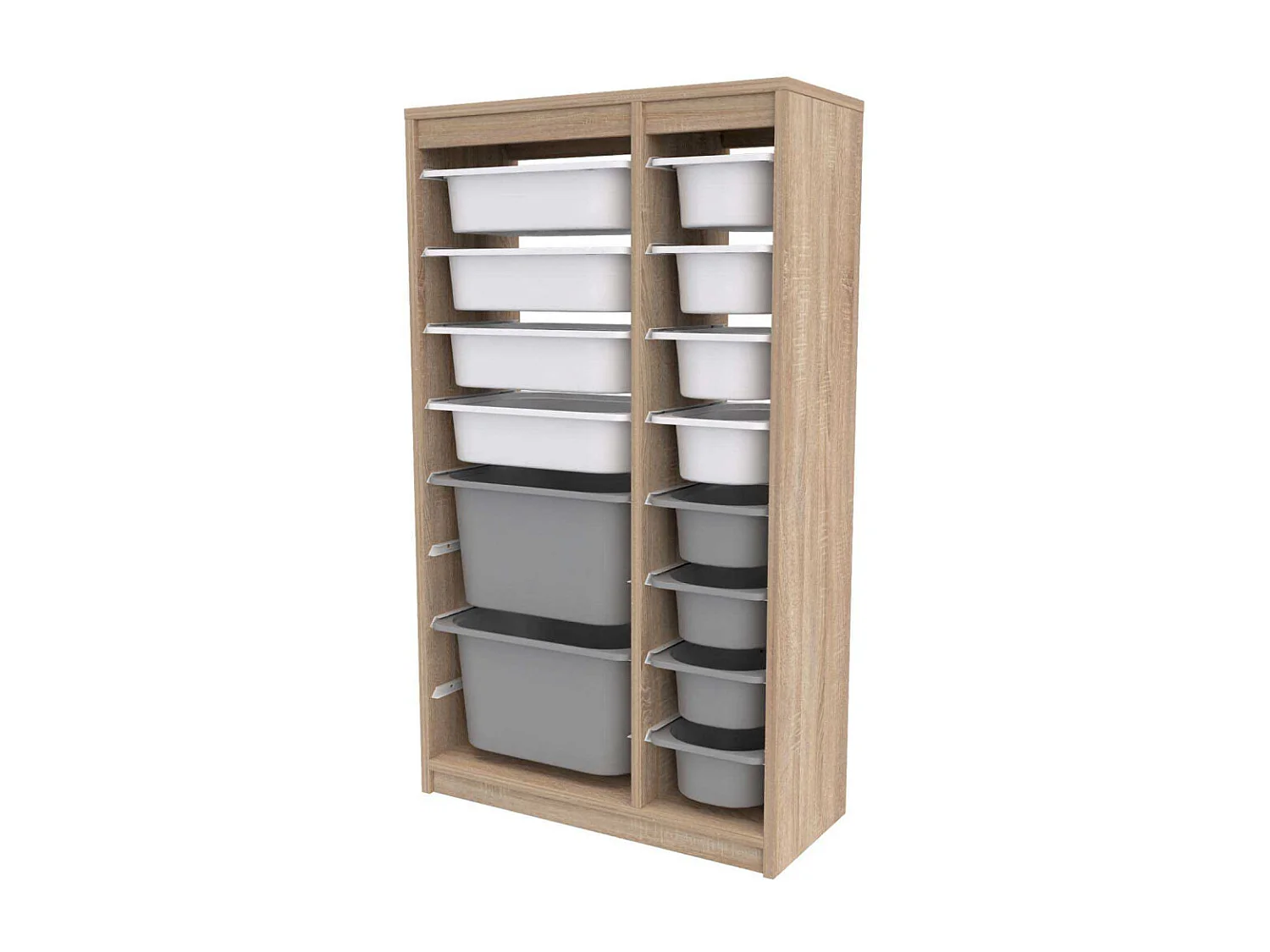 Meuble de rangement 14 tiroirs Montana Sonomo, blanc et bleu