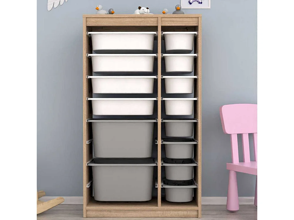 Meuble de rangement 14 tiroirs Montana Sonomo, blanc et bleu