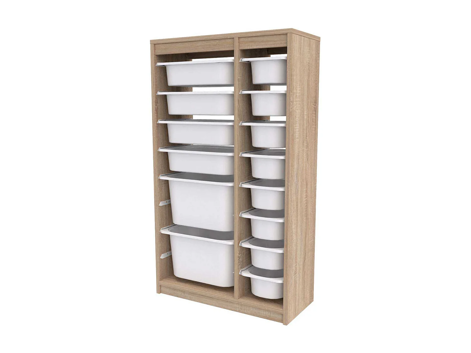 Meuble de rangement 14 tiroirs Montana Sonomo et blanc